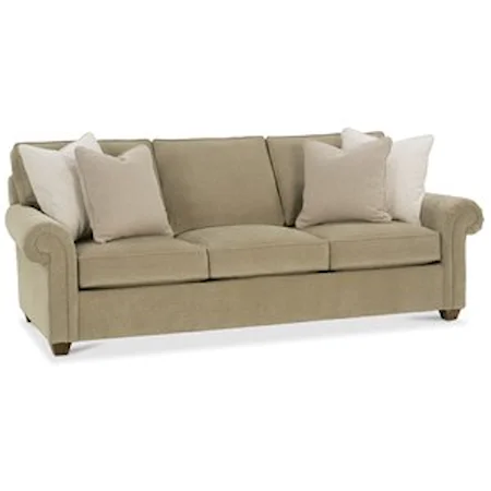 Traditional Large Sofa with Rolled Arms